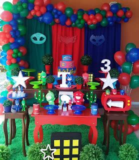 Decoração PJMasks Steffanina Decorações de Festas e Eventos