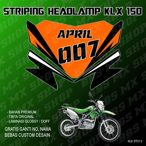 Jual Striping Headlamp Klx Glosy Premium Custom Sticker Setiker