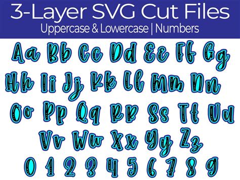 Cursive Font SVG Alphabet Clipart Fonts For Cricut Script Etsy