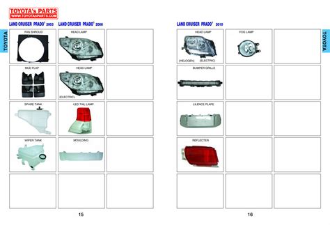 Toyota Body Parts Catalog, Head Lamp, Rear Lamp, Bumper, Grille, Fan ...