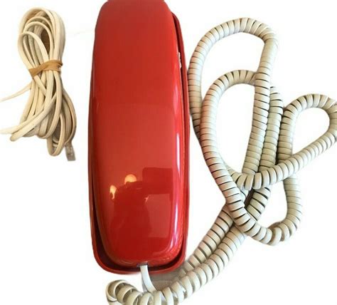 AT&T Cherry Red Trimline 210 Phone Corded Telephone With Cords #ATT ...