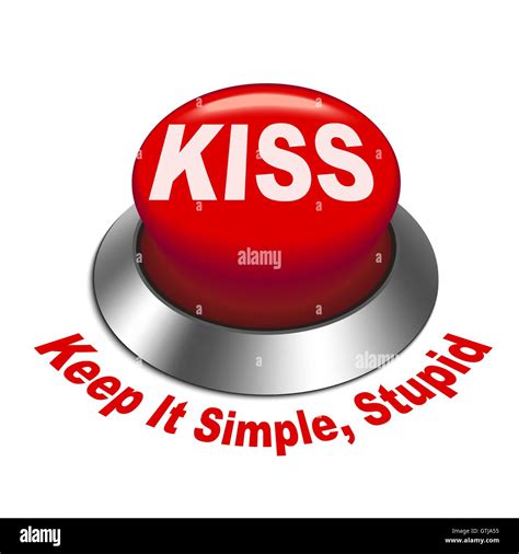 3d Illustration Of Principle Of Kiss Keep It Simple Stupid Button