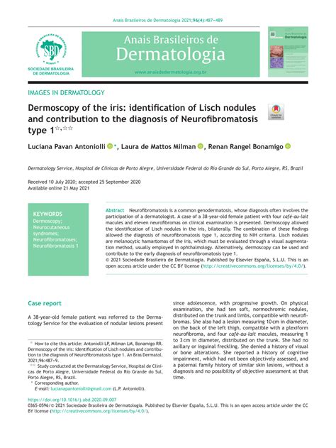 (PDF) Dermoscopy of the iris: identification of Lisch nodules and contribution to the diagnosis ...