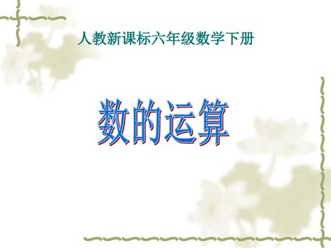 人教新课标数学六年级下册《数与代数——数的运算 1》ppt课件word文档在线阅读与下载无忧文档