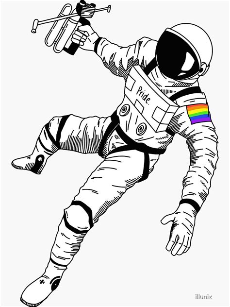 Subtle Gay Pride Astronaut Lgbtq Sticker For Sale By Illuniz Redbubble