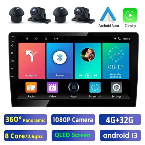 4G 32G 8Core Carplay QLED Screen 9 10inch Android Head Unit Car