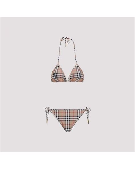 Burberry Check Bikini In White Lyst