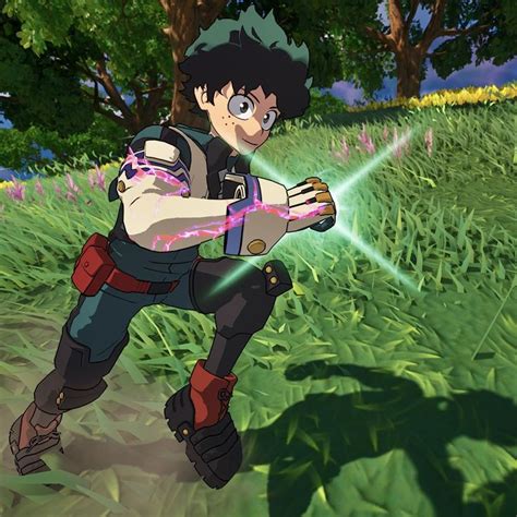 An Anime Character In Action On The Grass