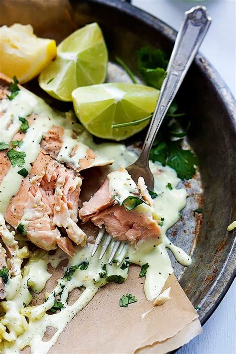 Baked Salmon With Creamy Avocado Sauce Creme De La Crumb