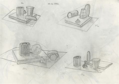 observational drawing  week   life composition
