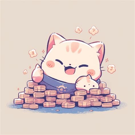 Premium AI Image | cute cat with money