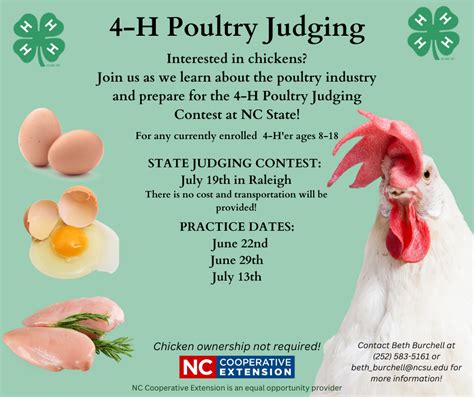 H Poultry Judging N C Cooperative Extension