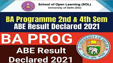 Du Sol Ba Prog Nd And Th Semester Assignment Result Declare Sol