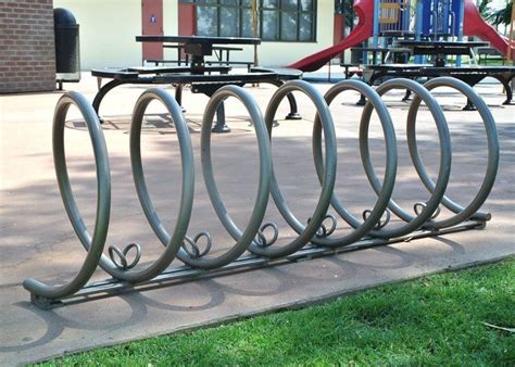 Spiral Bike Rack In Steel Tube With Powder Coat Finish Canterbury