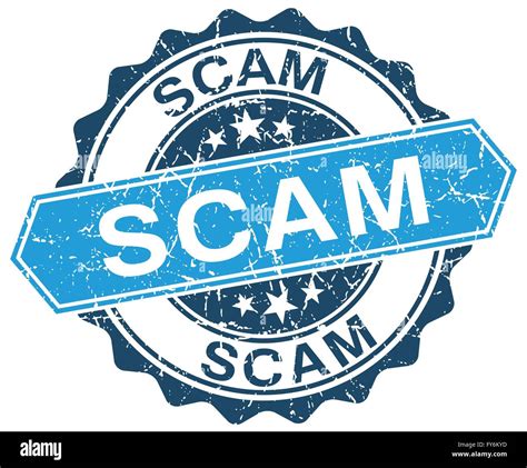 Scam Blue Round Grunge Stamp On White Stock Vector Image Art Alamy