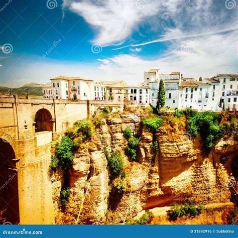 Ronda, Spain. Panoramic View Stock Photo - Image of crag, houses: 31892916