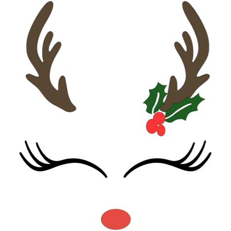 Christmas Reindeer Unicorn Holly Face Cuttable Design Svg Png Etsy Artofit