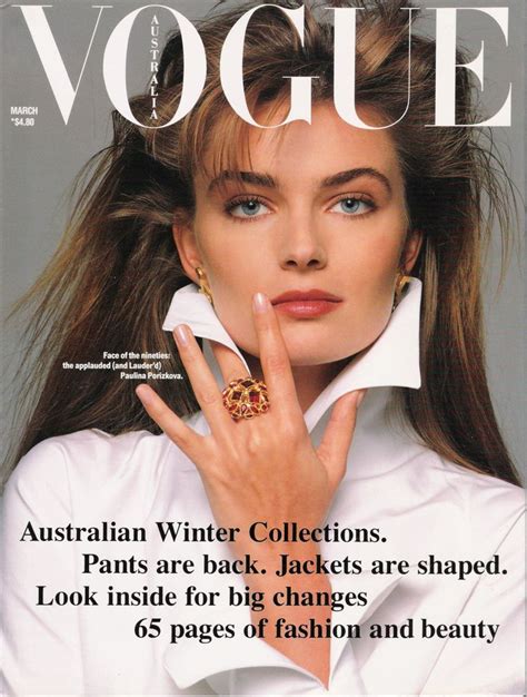 Paulina Porizkova Throughout The Years In Vogue Paulina Porizkova Vogue Australia Vogue Covers