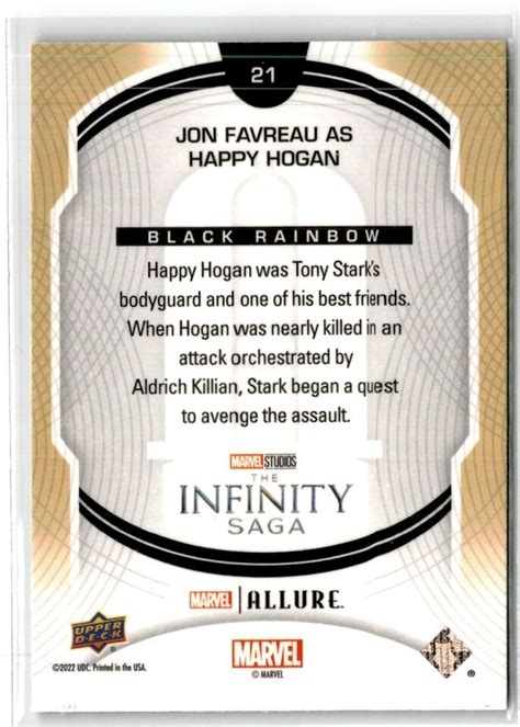 Upper Deck Marvel Allure Black Rainbow Happy Hogan Jon Favreau