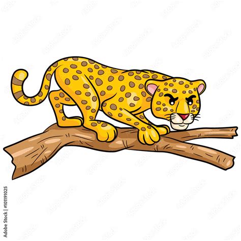 Vetor de Leopard Cartoon Illustration of cute cartoon leopard. do Stock ...