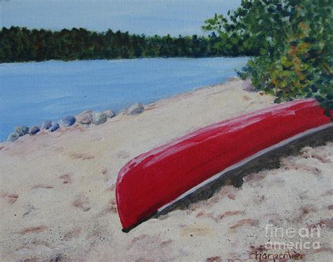 Red Canoe Painting By Marilyn Charpentier Fine Art America