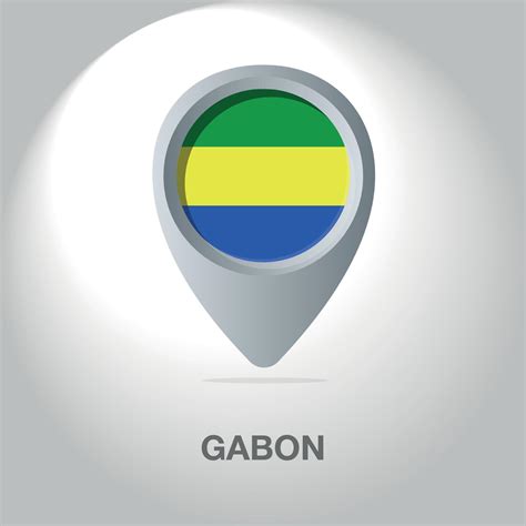 Illustration of the Gabonese flag inside the pin icon on the map. A