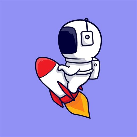 Desenho De Foguete De Passeio De Astronauta Bonito Estilo Flat Cartoon