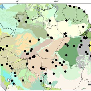 Distribution of Drepanoides anomalus in Brazil (MPEG 24157). Symbols ...