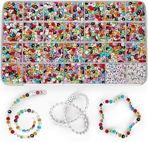 Amazon Stylo 1400 PCS Letter Beads For Bracelets Colorful