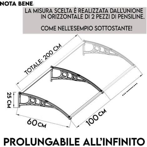 Pensilina Policarbonato Tettoia Fume Modulare Estensibile Resistente