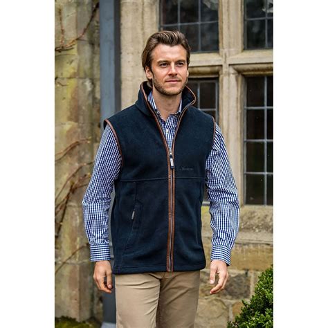 Schoffel Navy Oakham Fleece Gilet Mens Country Clothing Cordings