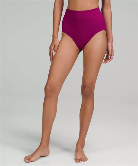 Lululemon Waterside High Waist Swim Bottom Medium Bum Coverage Diamond