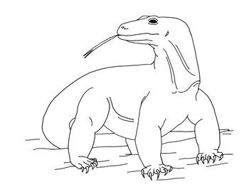 Komodo Dragon Coloring Page by Mama Draw It | Teachers Pay Teachers