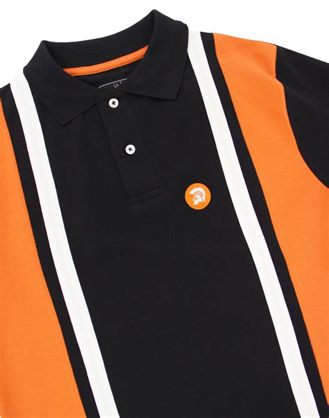 Trojan Records Men S Retro Mod Ska Stripe Panel Pique Polo Shirt