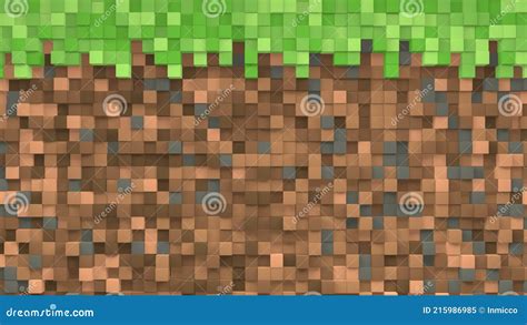 Pixel Grass And Ground Background The Concept Of Minecraft Games D