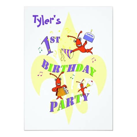 Cajun Crawfish 1st Birthday Party Invitation Zazzle