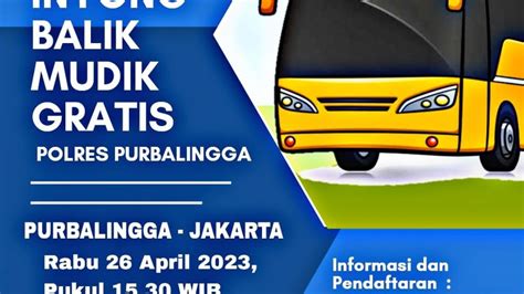 Wong Purbalingga Bisa Balik Mudik Gratis Ini Jadwal Keberangkatan Dan