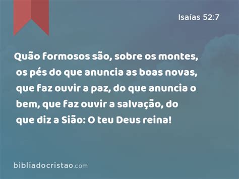 Isa As Qu O Formosos S O Sobre Os Montes Os P S Do Que Anuncia