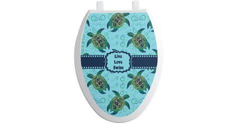 Custom Sea Turtles Toilet Seat Decal Elongated Personalized