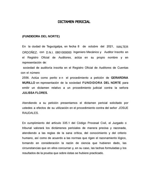 Dictamen Pericial Grupo 1 Dictamen Pericial Fundidora Del Norte