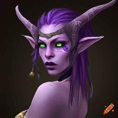 Night Elf Female Purple Skin Druid On Craiyon