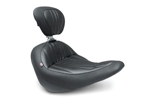 Mustang Standard Touring Solo Seat With Backrest For Harley Davidson