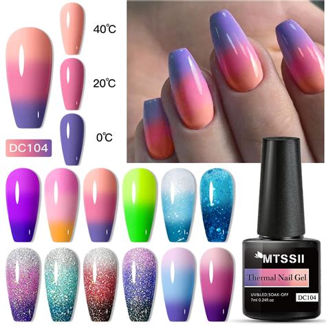 Mtssii Thermal Gel Nail Polish 7ml Semi Permanent Temperature Color