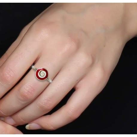 Bague R Glable En Argent Avec Oeil De Sainte Lucie Et R Sine Rouge