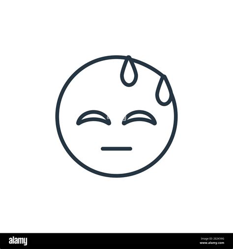 Sweating Emoji Outline Vector Icon Thin Line Black Sweating Emoji Icon