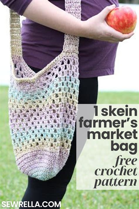 1 Skein Crochet Farmers Market Bag • Sewrella