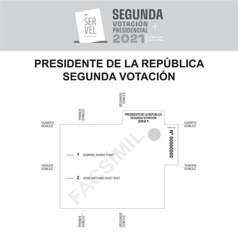 Facsímil De Cédula De La Segunda Votación De Elección Presidencial 2021