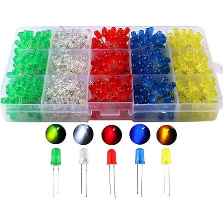 Yixisi Pcs Mm Led Diodes Light Colors Each Color Pcs With