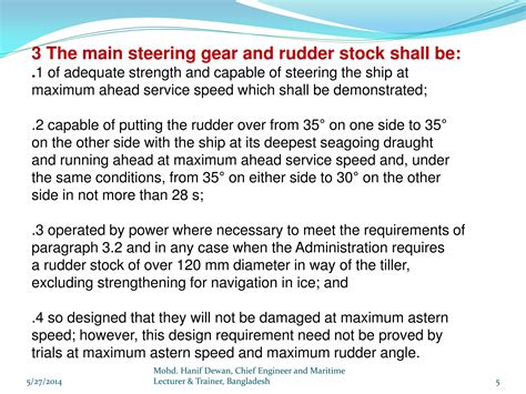 Marine Steering Gear And Solas Requirements Ppt