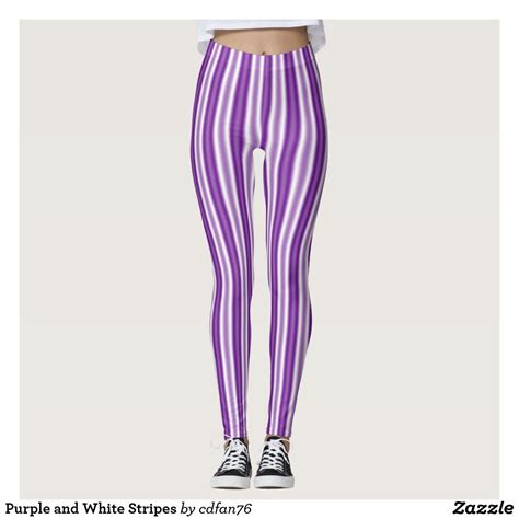 Purple And White Stripes Leggings Purple Leggings Striped Leggings Striped Pants Skyline